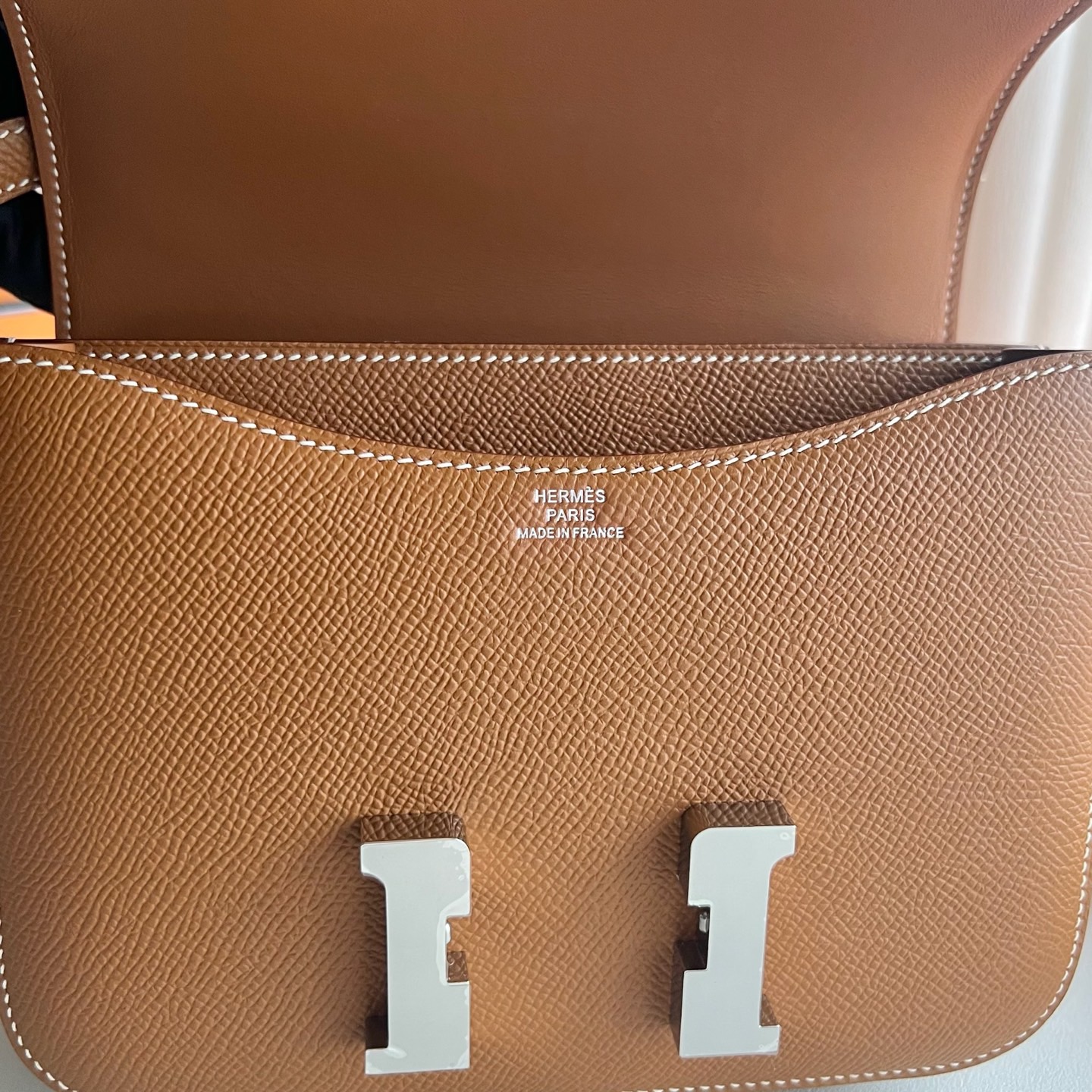 澳大利亞愛馬仕康康需要配貨嗎 Hermes Constance 1-18 Epsom鏡子款Gold 金棕色 銀色五金