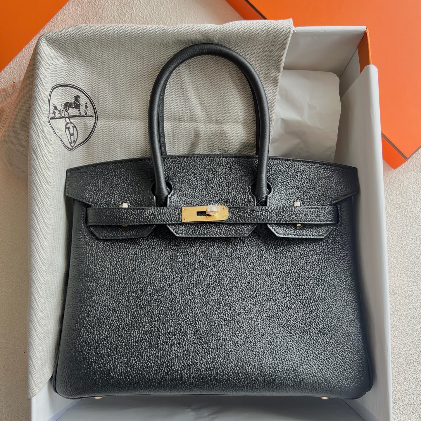 泰国爱马仕铂金包30价格多少钱 Hermes Birkin 30 Togo Noir 黑色 银色五金