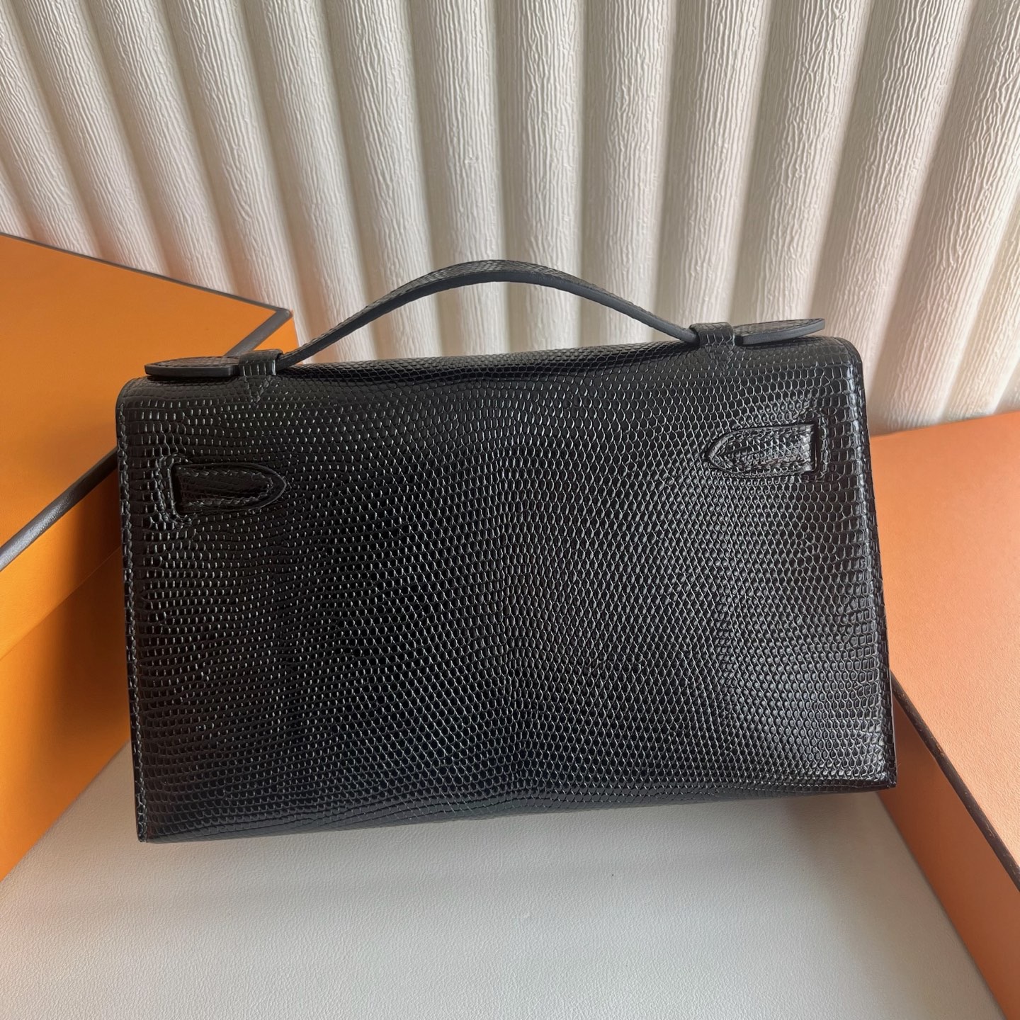 愛馬仕凱莉一代與二代的區別 Hermes Kelly Pochette Lizard Noir 黑色銀色五金