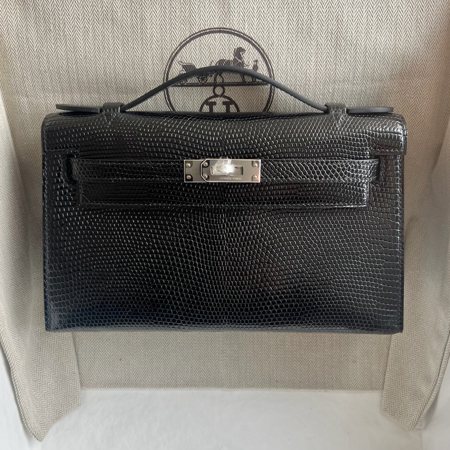 愛馬仕凱莉一代與二代的區別 Hermes Kelly Pochette Lizard Noir 黑色銀色五金