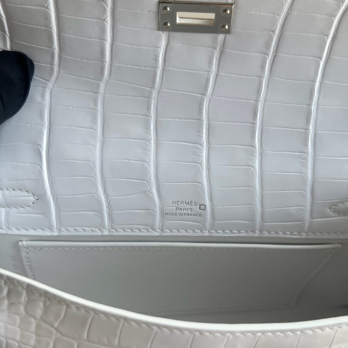 泰國愛馬仕凱莉迷你一代多少錢 Hermes Kelly Pochette 白色Alligator Matte Crocodile 銀色五金