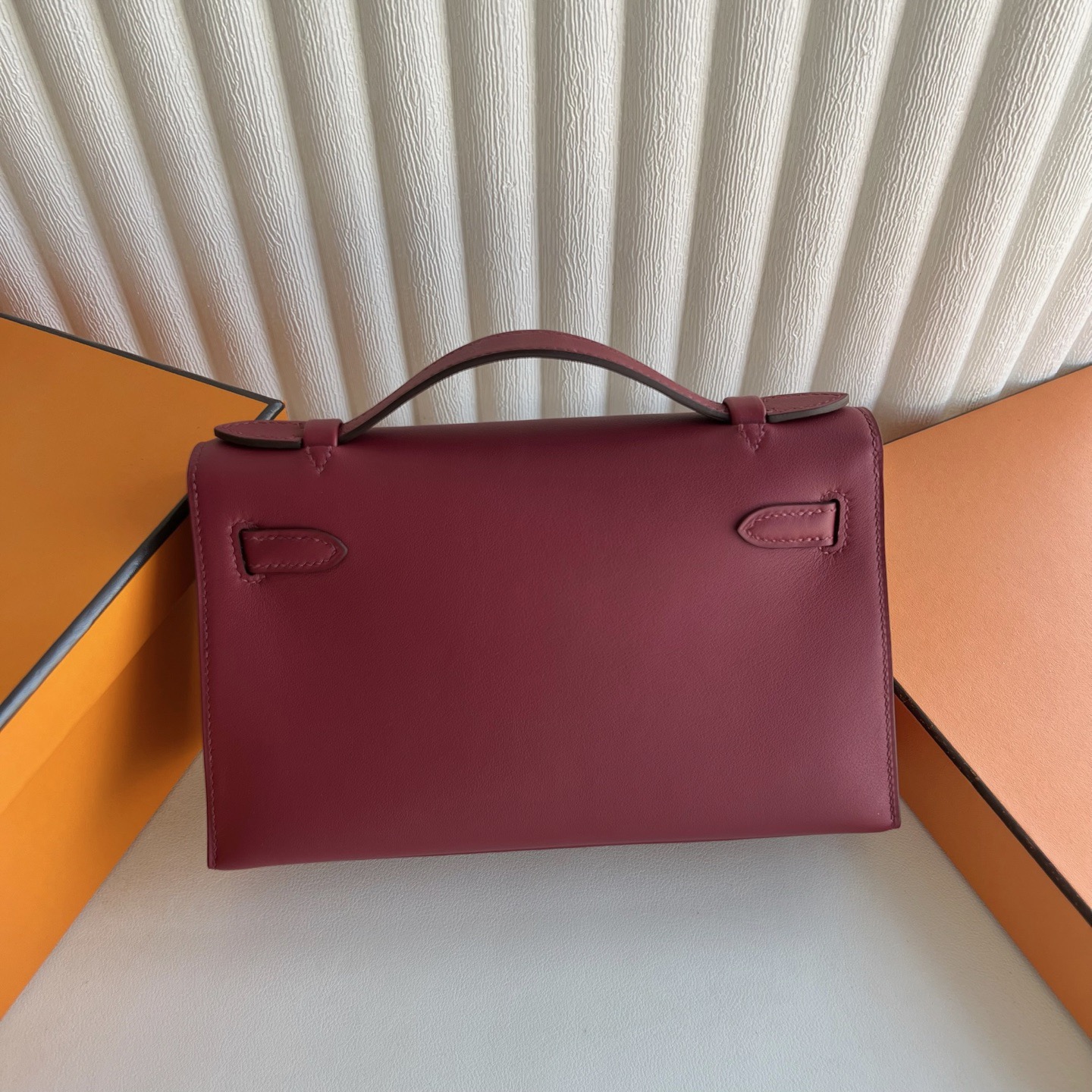 泰國愛馬仕一代mini凱莉價格 Hermes Kelly Pochette Swift K1 Rouge Grenat 石榴紅銀色五金
