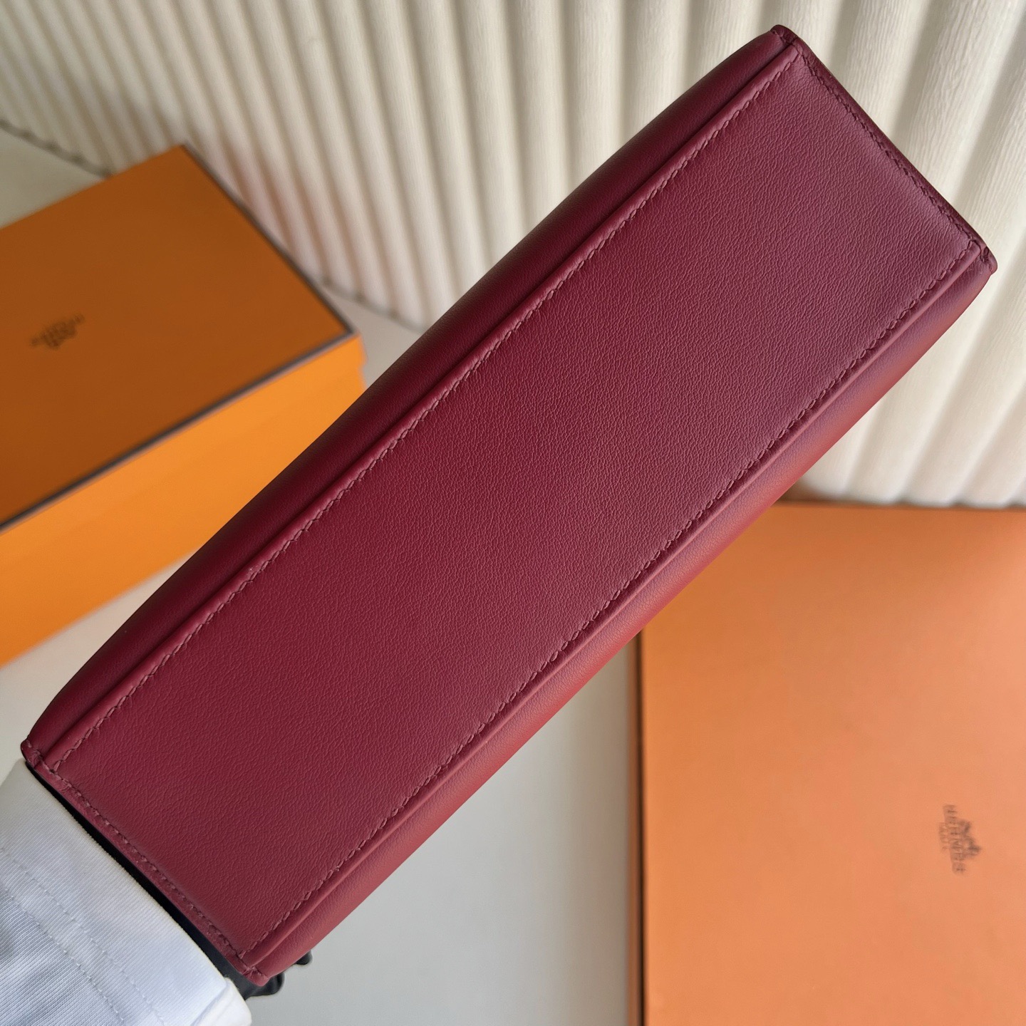 泰國愛馬仕一代mini凱莉價格 Hermes Kelly Pochette Swift K1 Rouge Grenat 石榴紅銀色五金