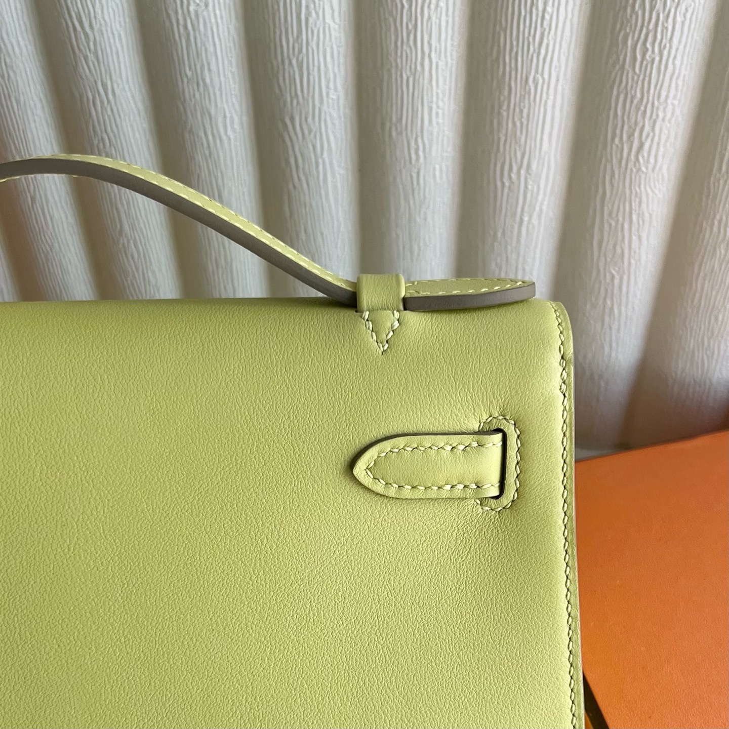 愛馬仕一代mini凱莉尺寸大小 Hermes Kelly Pochette Swift Jaune Poussin小雞黃銀色五金