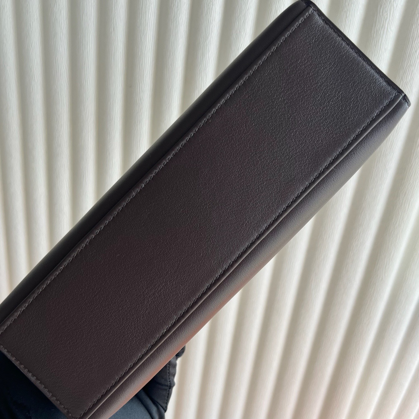 愛馬仕一代mini凱莉圖片款式 Hermes Kelly Pochette Swift 46 Ebéne烏木色 金色五金
