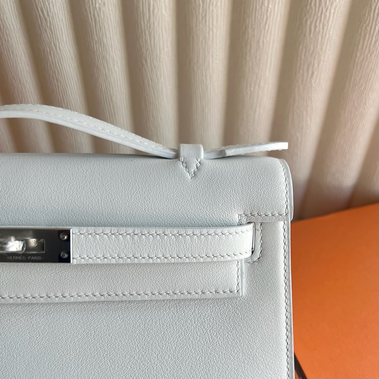 愛馬仕一代mini凱莉香港多少錢 Hermes Kelly Pochette Swift Blanc白色銀色五金
