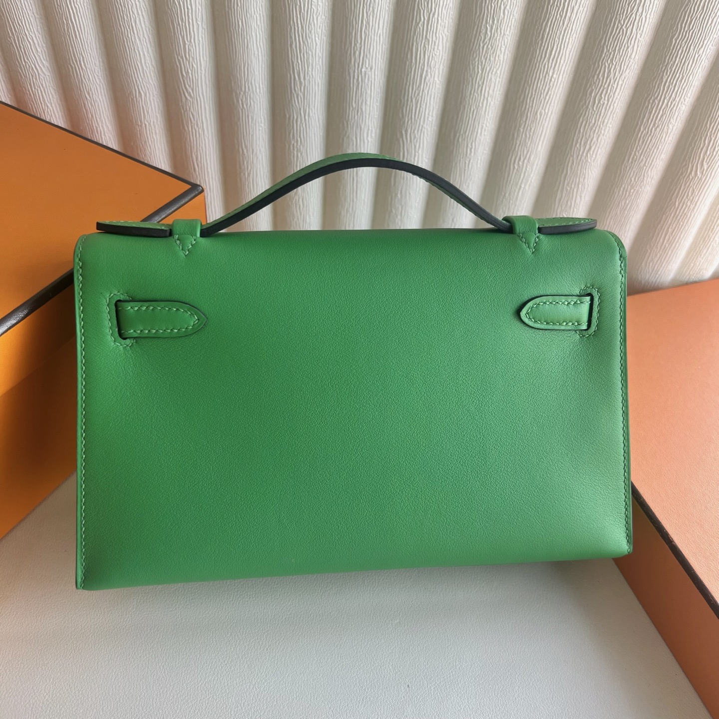 愛馬仕一代mini凱莉Hermes Kelly Pochette Swift 1K bambou竹子綠 銀色五金