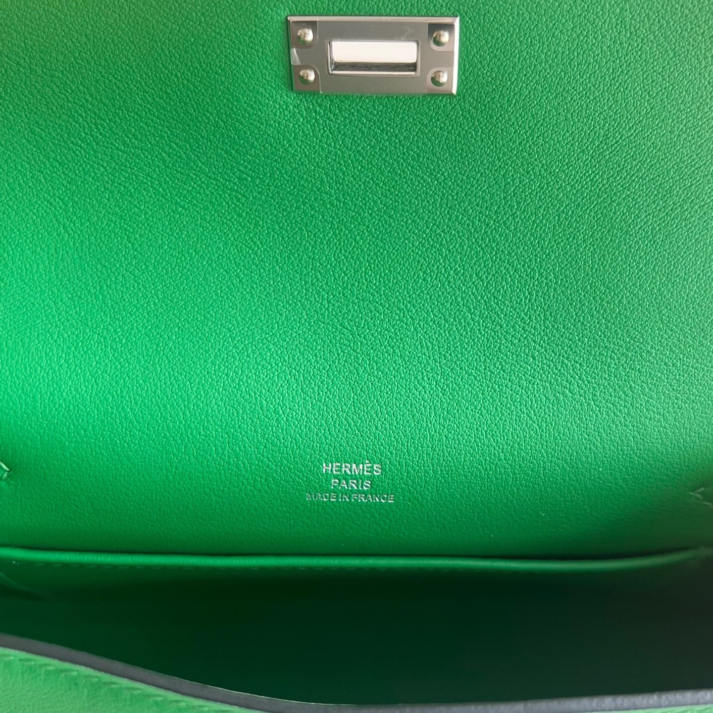 愛馬仕一代mini凱莉Hermes Kelly Pochette Swift 1K bambou竹子綠 銀色五金