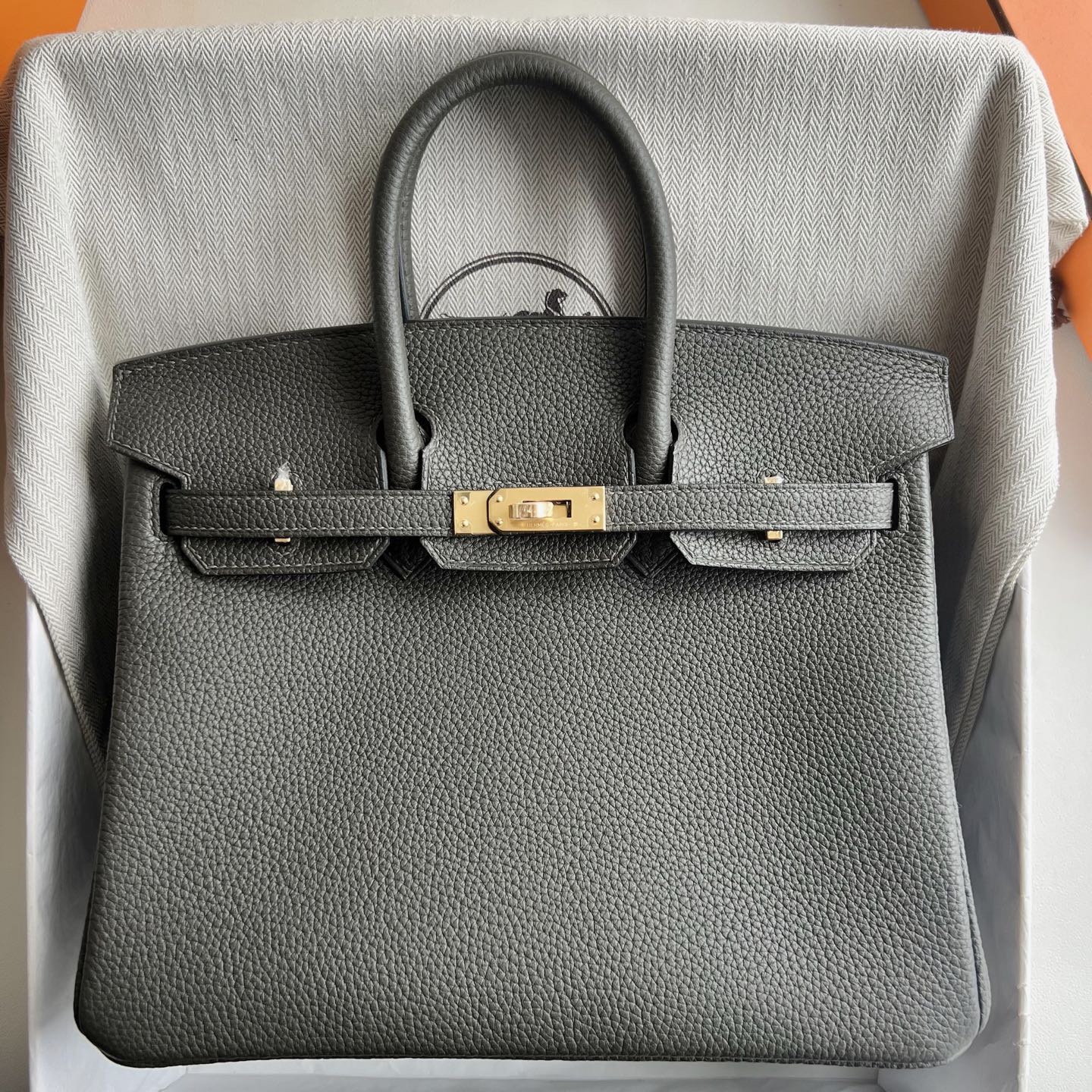 愛馬仕鉑金包25澳門價格多少 Hermes Birkin 25 Togo C6 Vert de Gris灰綠色金色五金