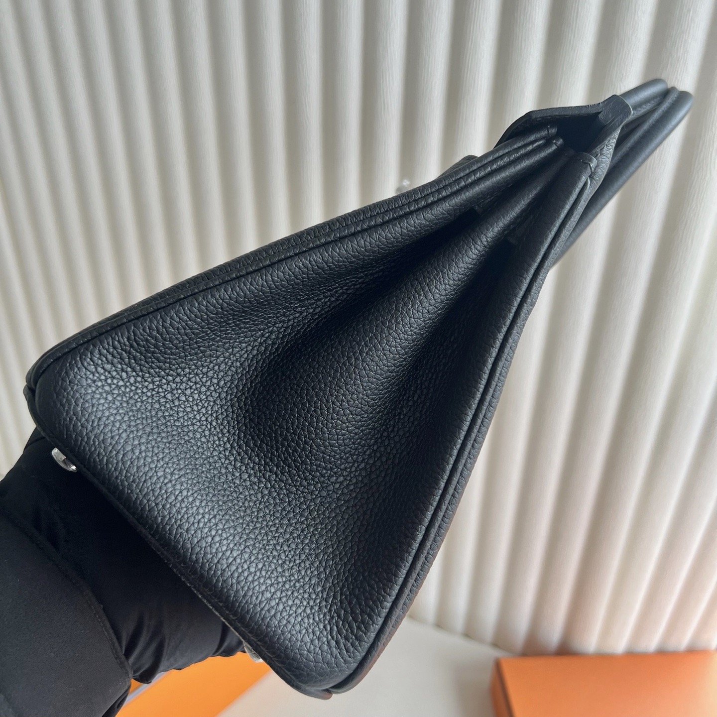 愛馬仕鉑金包25泰國價格多少Hermes Birkin 25 Togo Noir黑色內拼 Blue Jean牛仔藍 銀色五金