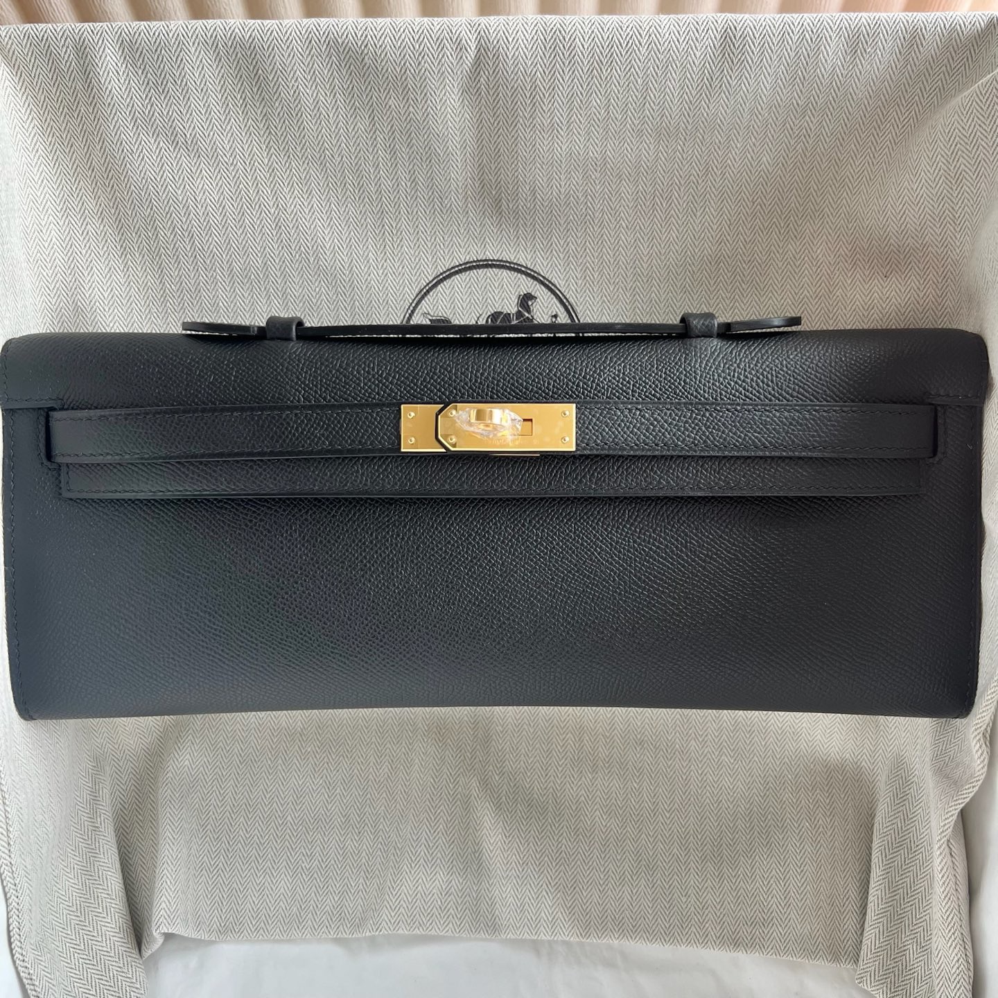 香港愛馬仕包包海港店地址 Hermes Kelly Cut Epsom Noir黑色 金色五金