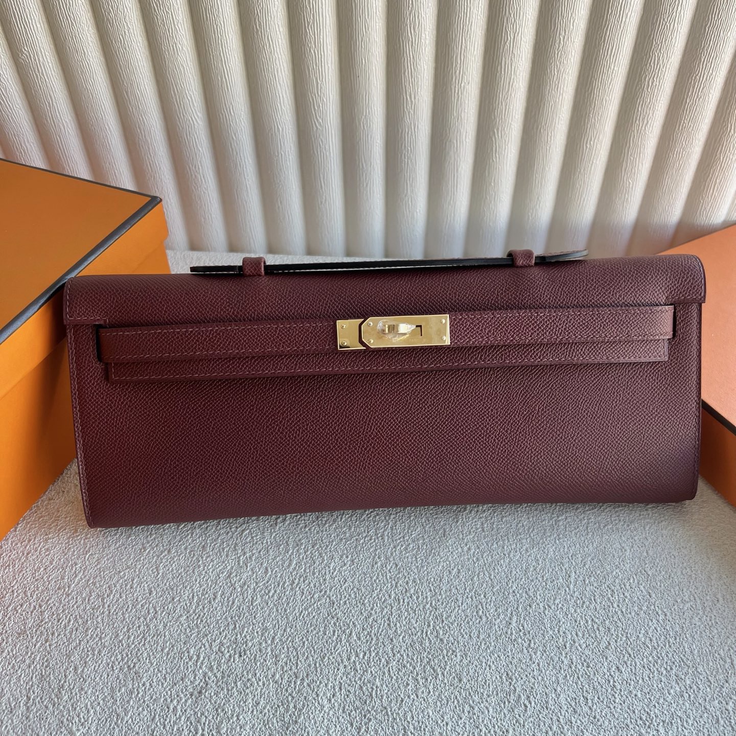愛馬仕女包價格與圖片 Hermes Kelly Cut Epsom 55 Rouge H愛馬仕紅金色五金