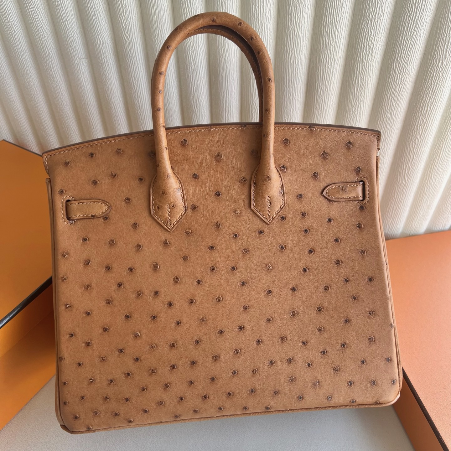 新加坡愛馬仕鉑金包25寸專櫃價格 Hermes Birkin 25 Ostrich Gold金棕色 金色五金