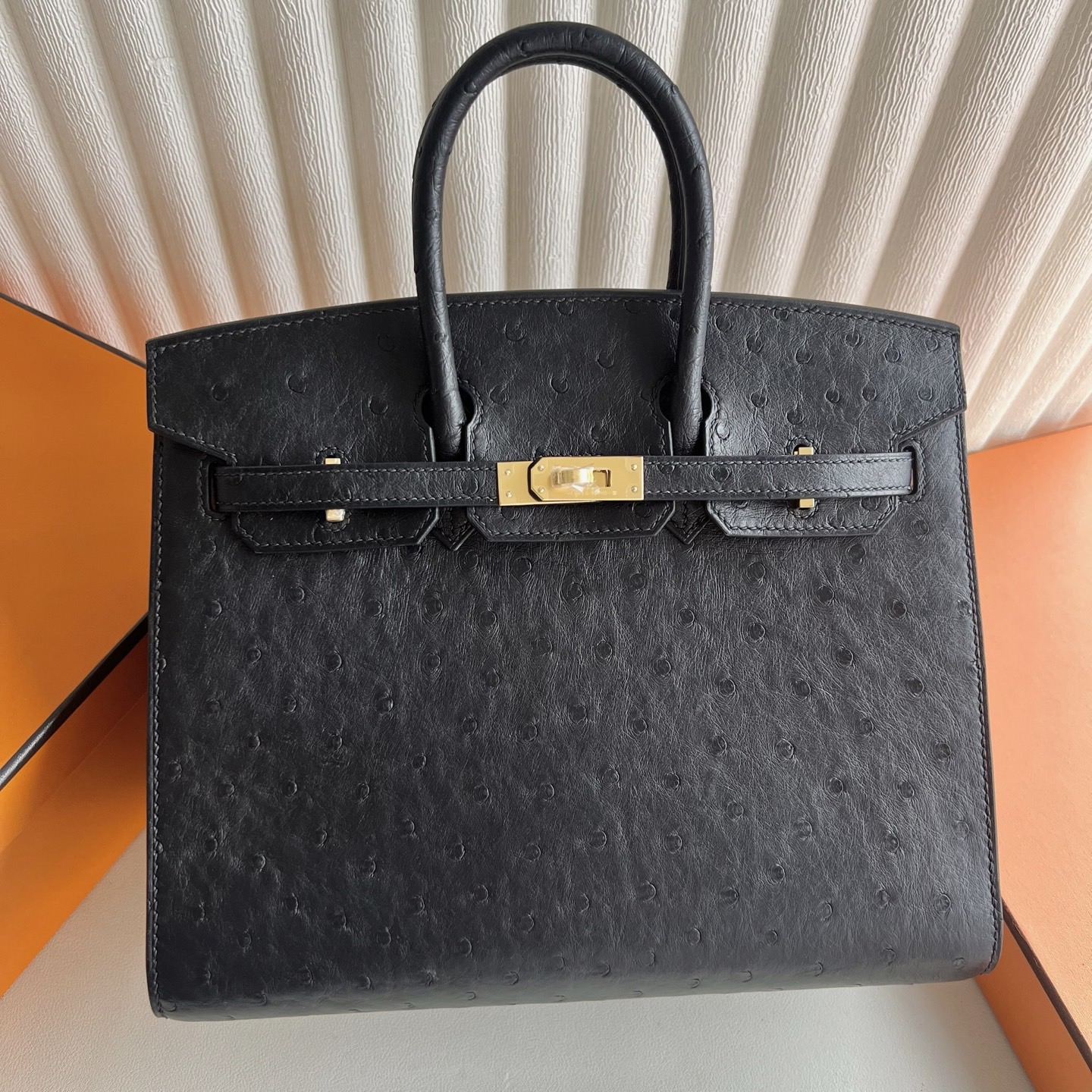 馬來西亞愛馬仕鉑金包25寸專櫃有賣嗎 Hermes Birkin 25 Sellier Ostrich Noir黑色金色五金