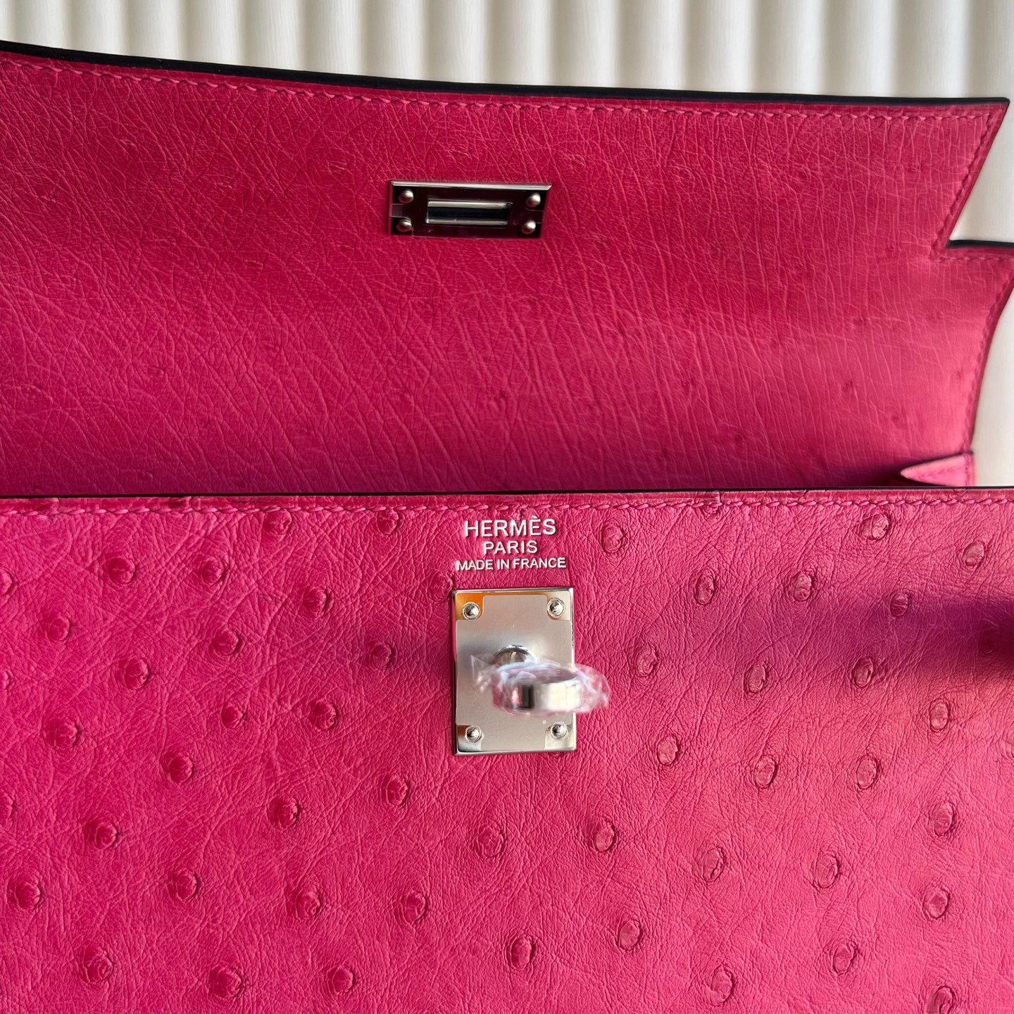 馬來西亞愛馬仕凱莉25多少錢 Hermes Kelly 25 Ostrich E5 Rose Tyrien 桃紅色銀色五金