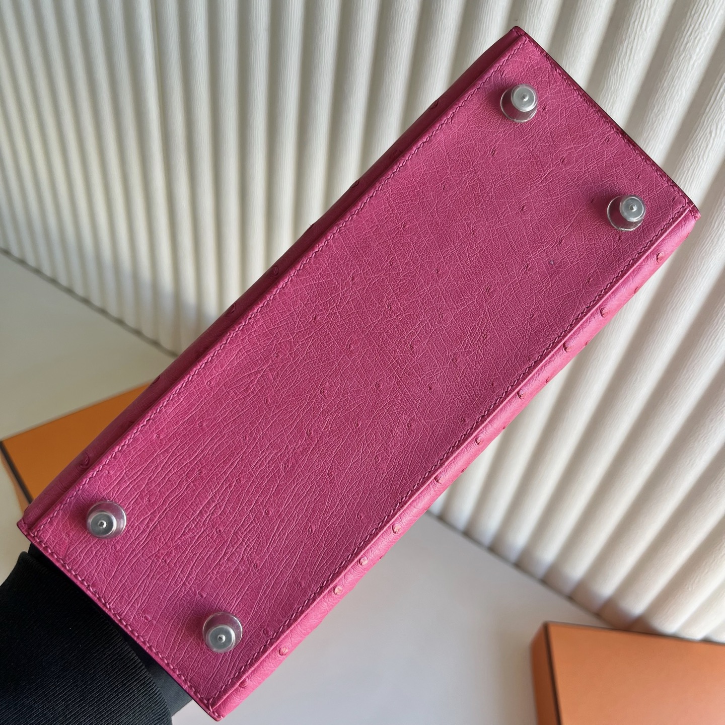 馬來西亞愛馬仕凱莉25多少錢 Hermes Kelly 25 Ostrich E5 Rose Tyrien 桃紅色銀色五金