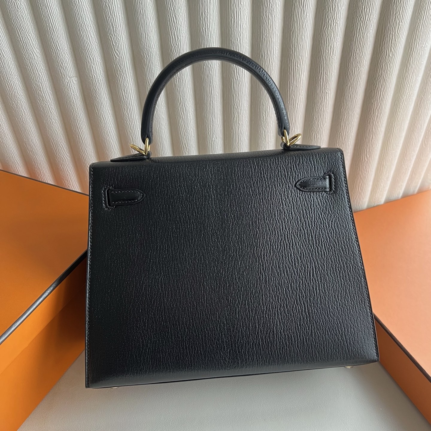 澳大利亞愛馬仕凱莉包25寸價格Hermes Kelly Sellier 25 Chever Noir黑色金色五金