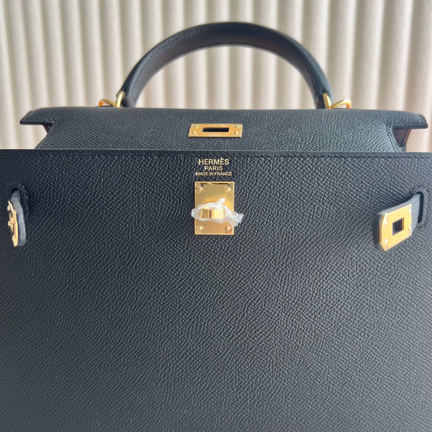 愛馬仕凱莉包官方價格Hermes Kelly 25 Sellier Epsom Noir 黑色金色五金