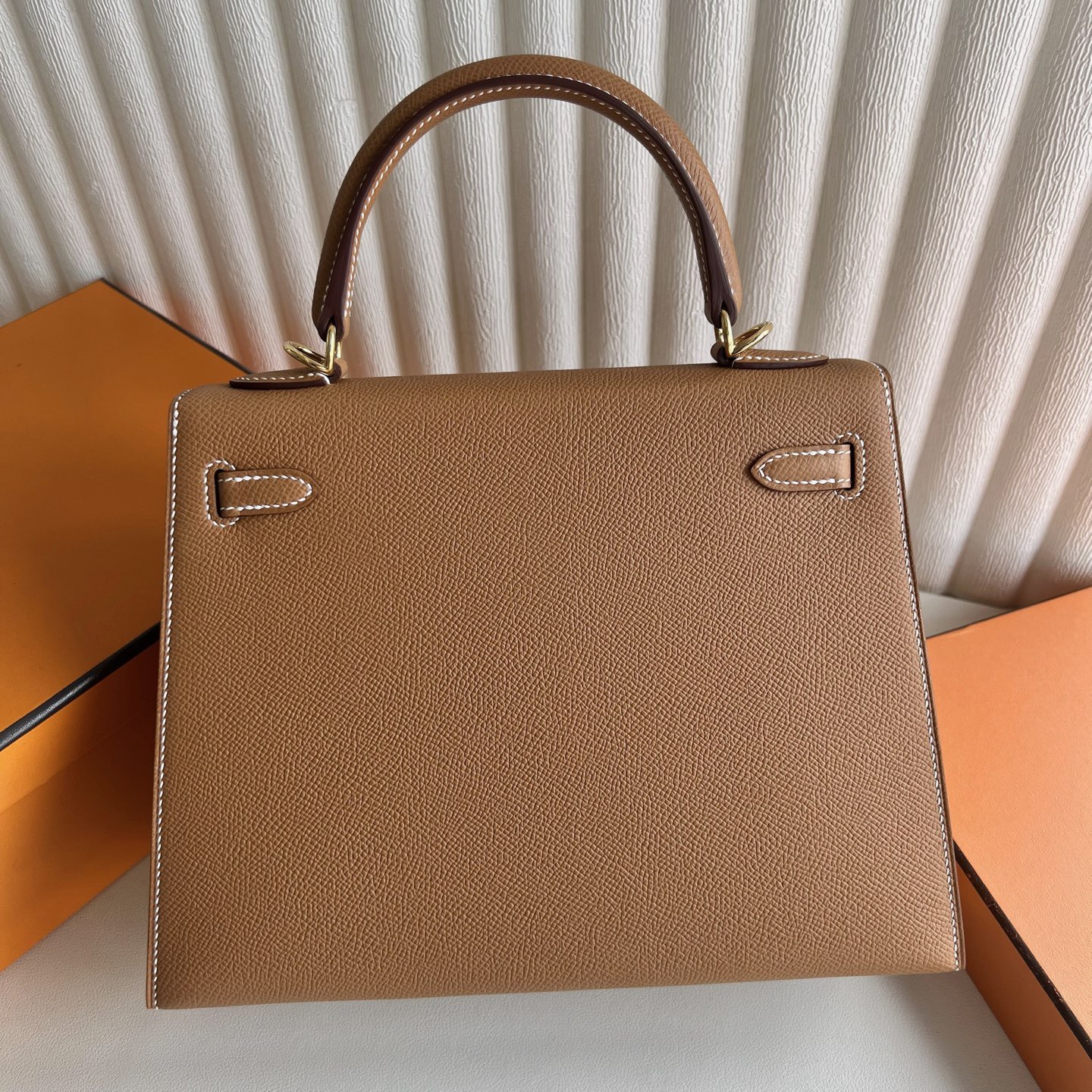 愛馬仕凱莉包香港多少錢 Hermes Kelly 25 Sellier Epsom Gold 金棕色金色五金