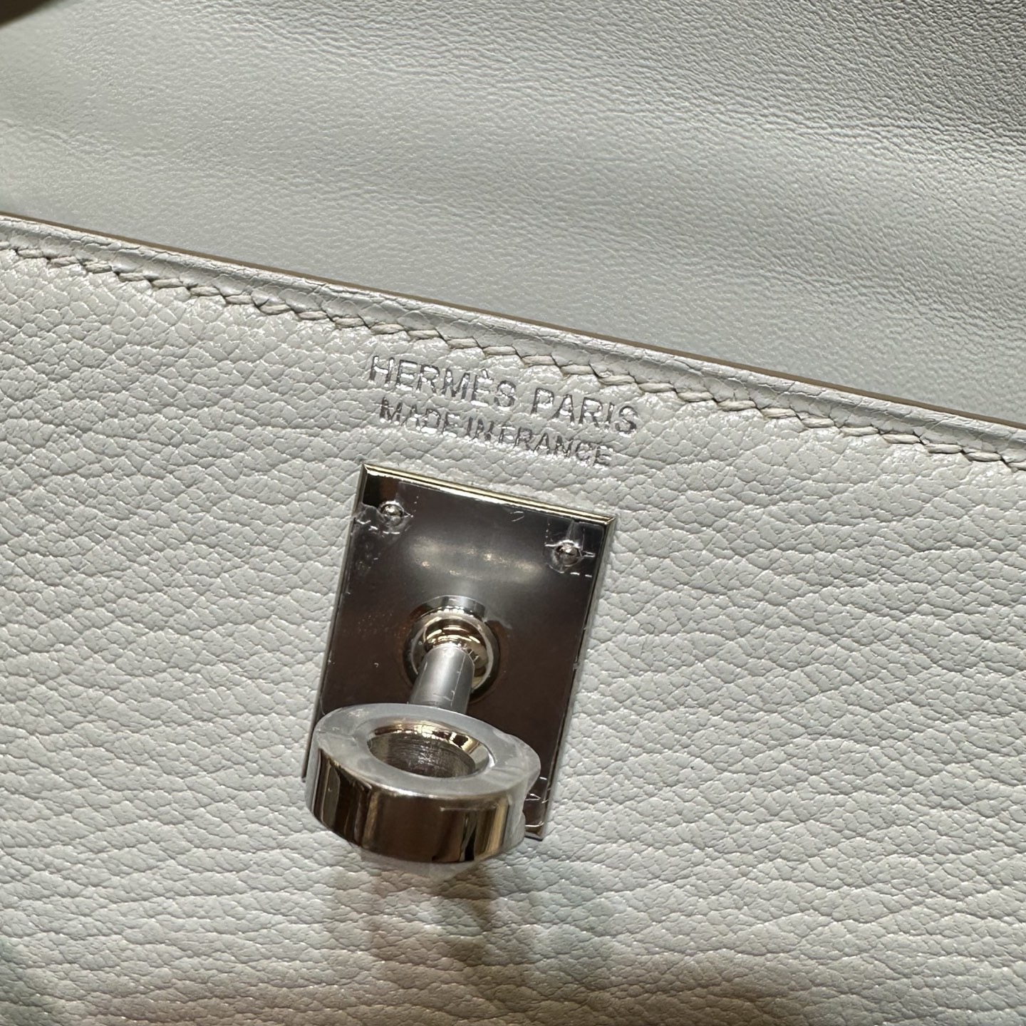 愛馬仕康斯坦包空姐包 Hermes Kelly Mini Sellier Chever Griss Perle珍珠灰 銀色五金