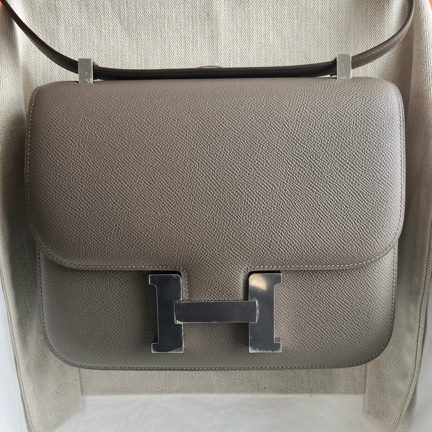 愛馬仕包包康康24尺寸Hermes Constance 24 Epsom Etain錫器灰銀色五金