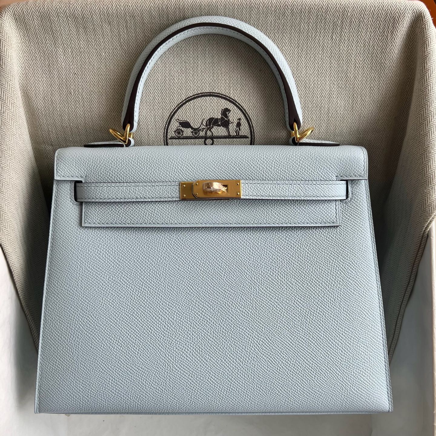 愛馬仕Kelly包新加坡價格 Hermes Kelly Sellier 25 Epsom Bleu Brume霧霾藍