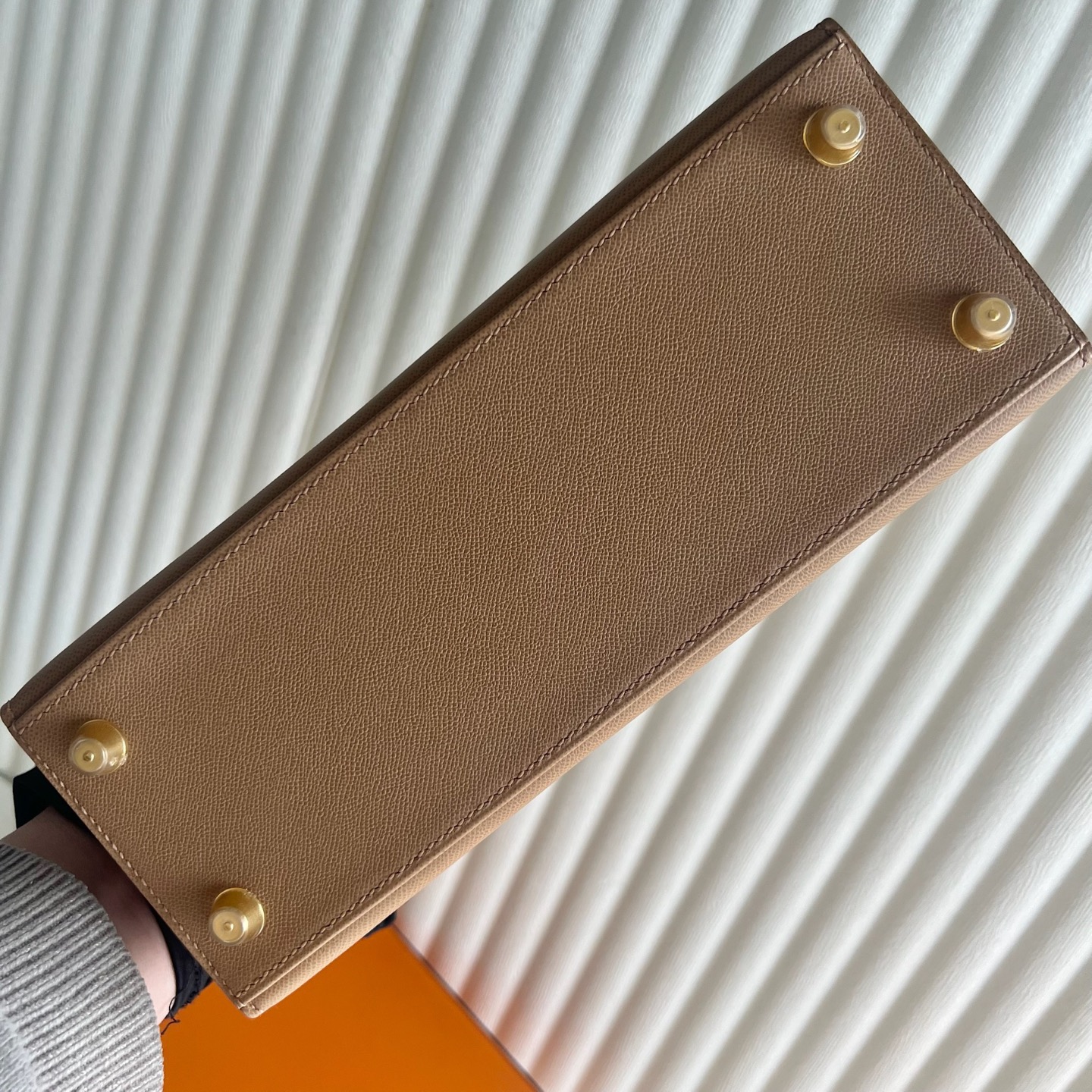 愛馬仕凱莉鱷魚皮多少錢 Hermes Kelly Sellier 25 Touch Epsom/亮面尼祿鱷魚奶茶色/蜜糖棕