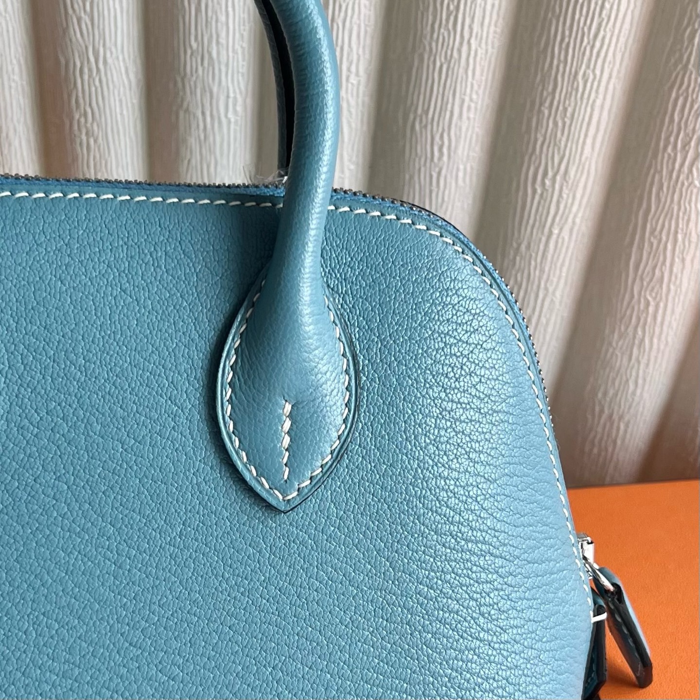 愛馬仕迷你保齡球包具體尺寸 Hermes Mini Bolide 20 Evercolor new bleu jean新牛仔藍