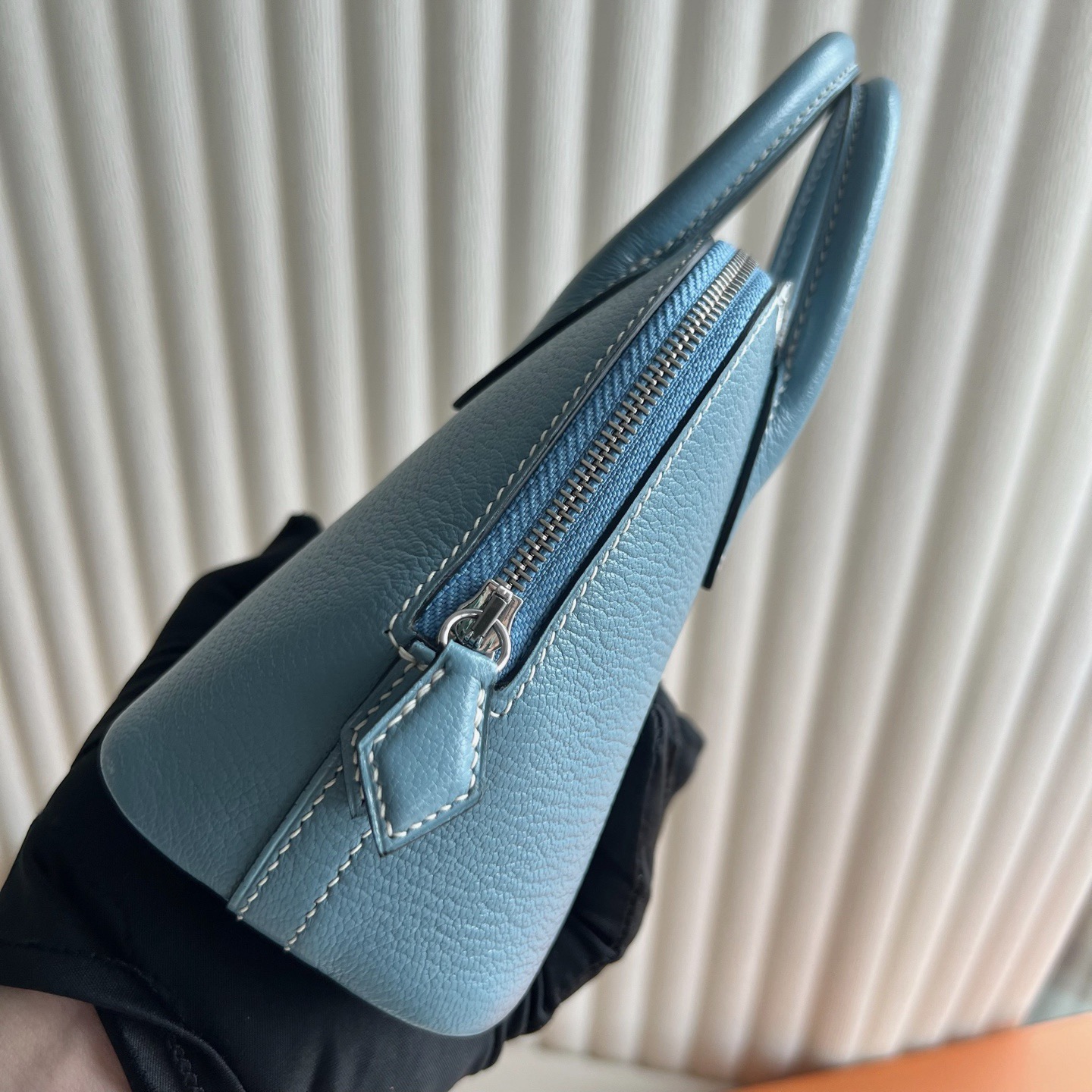 愛馬仕迷你保齡球包具體尺寸 Hermes Mini Bolide 20 Evercolor new bleu jean新牛仔藍
