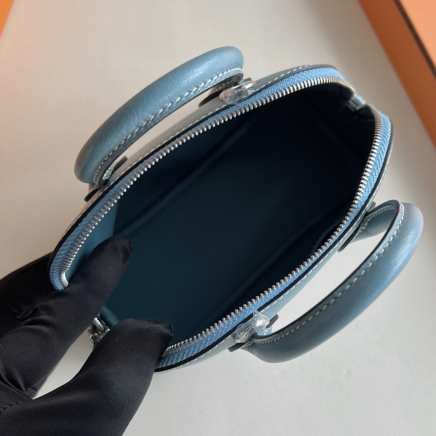 愛馬仕迷你保齡球包具體尺寸 Hermes Mini Bolide 20 Evercolor new bleu jean新牛仔藍