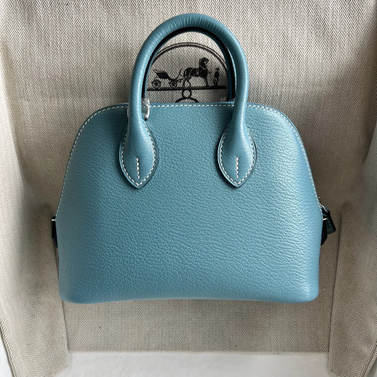 愛馬仕迷你保齡球包具體尺寸 Hermes Mini Bolide 20 Evercolor new bleu jean新牛仔藍