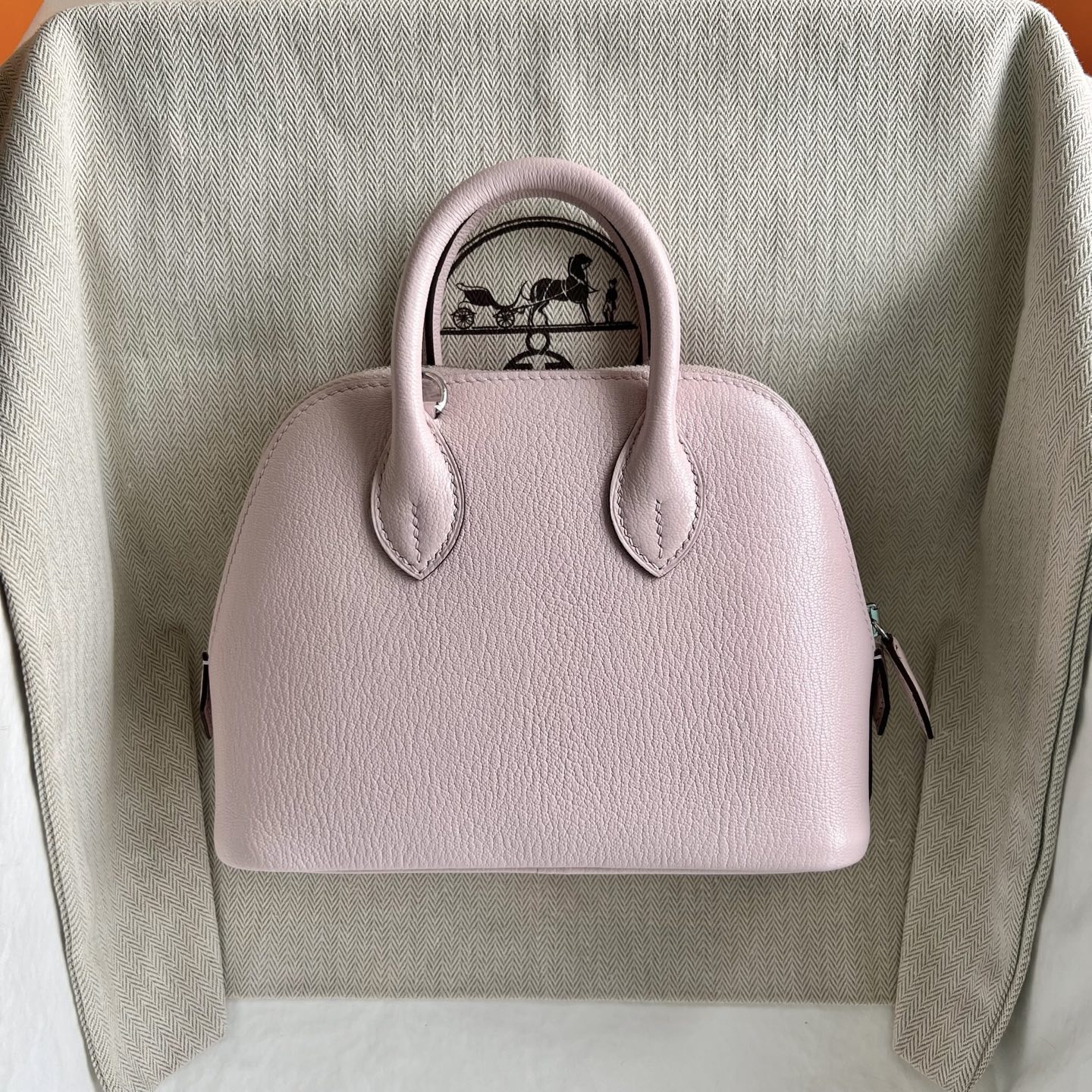愛馬仕保齡球mini價格Hermes Mini Bolide Chever M7 Rose Darling戀愛粉 銀色五金
