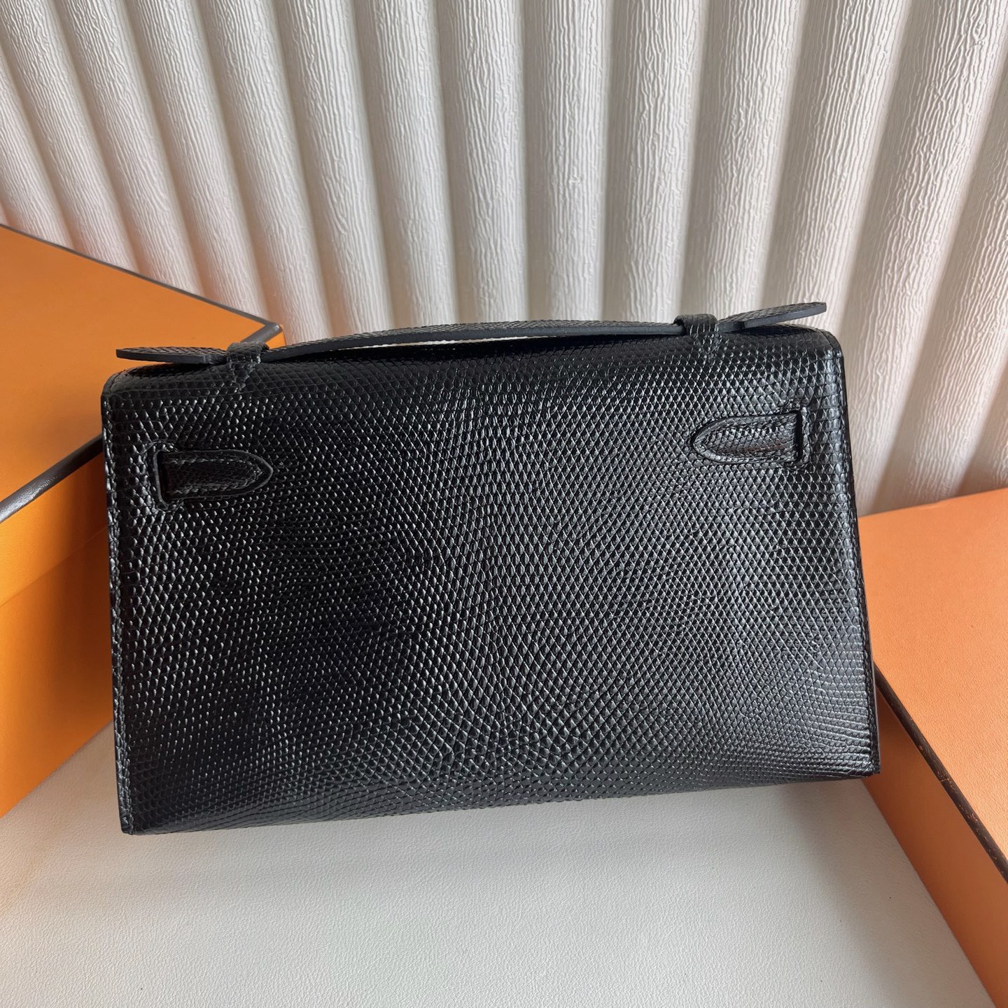 香港愛馬仕包包多少錢 Hermes Kelly Pochette Lizard Noir 黑色 金色五金