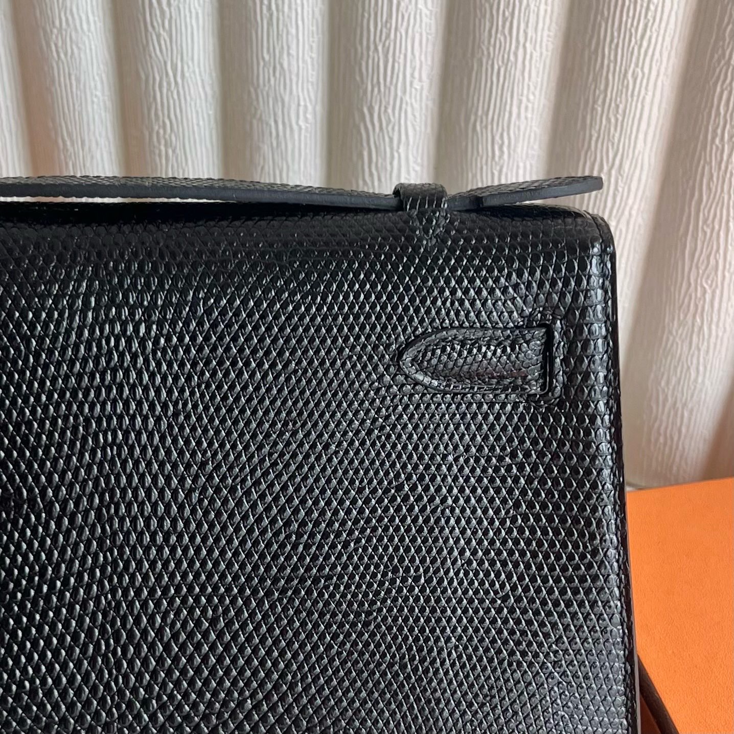 香港愛馬仕包包多少錢 Hermes Kelly Pochette Lizard Noir 黑色 金色五金