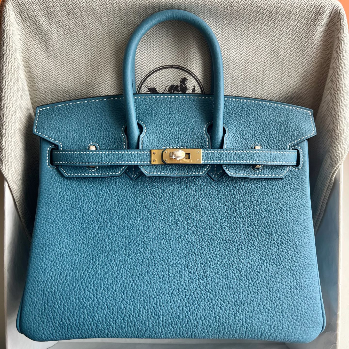 馬來西亞愛馬仕鉑金包25價格多少錢Hermes Birkin 25 Togo D2 Bleu Jeans 新牛仔藍