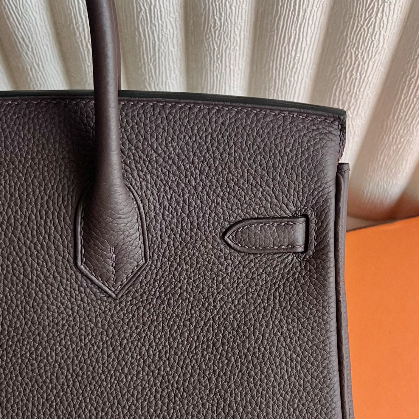 愛馬仕鉑金包配貨要配多少Hermes Birkin 25 Togo CK47 Chocolate巧克力銀色五金