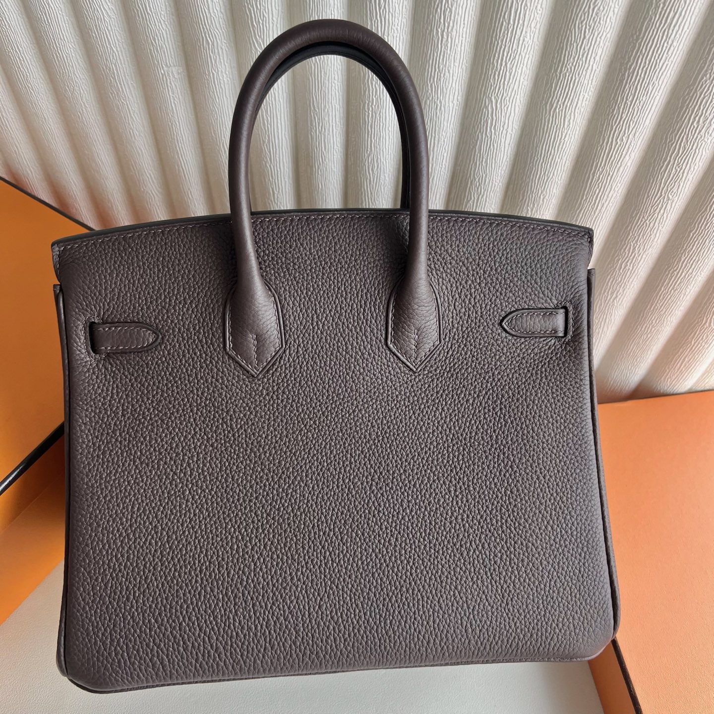愛馬仕鉑金包配貨要配多少Hermes Birkin 25 Togo CK47 Chocolate巧克力銀色五金