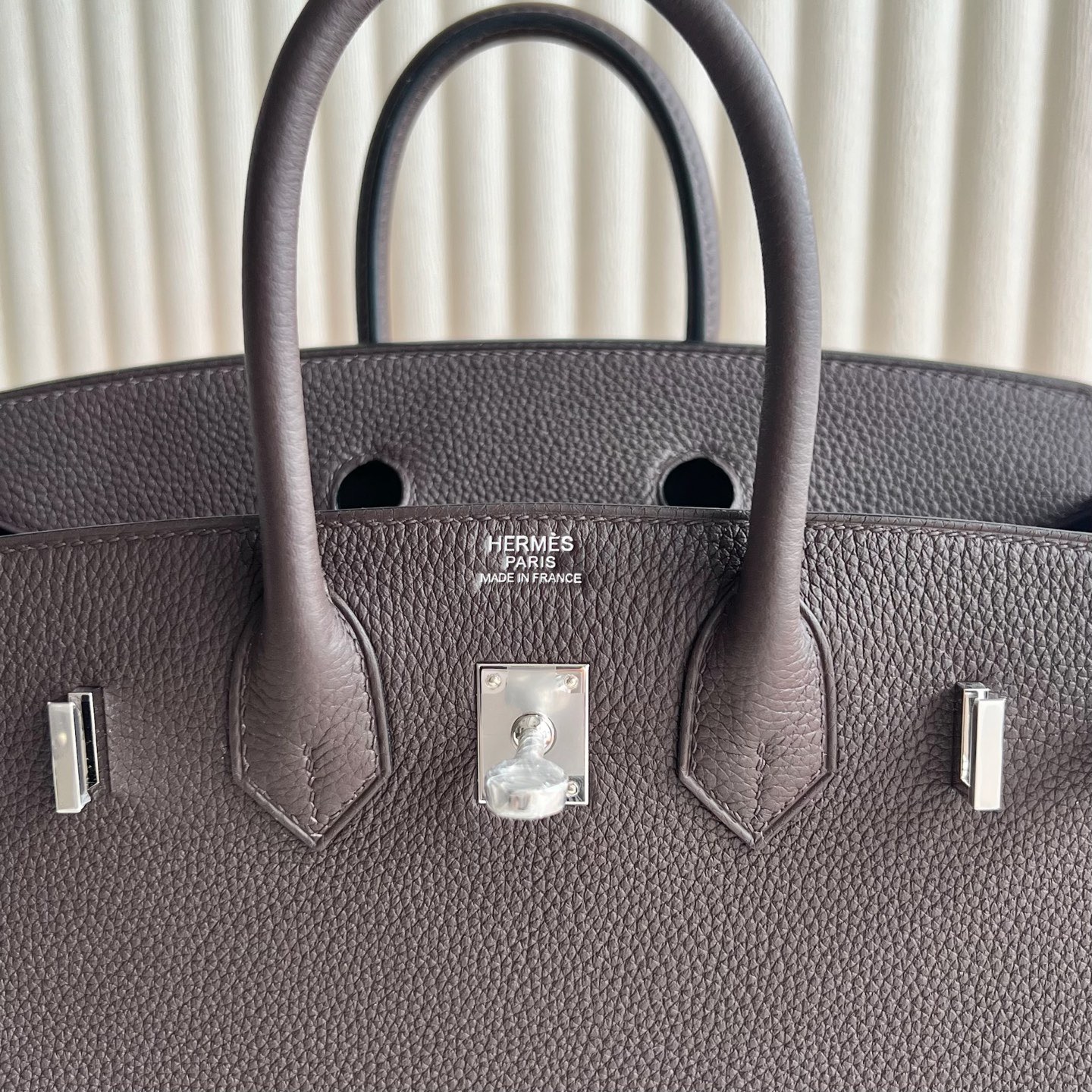 愛馬仕鉑金包配貨要配多少Hermes Birkin 25 Togo CK47 Chocolate巧克力銀色五金