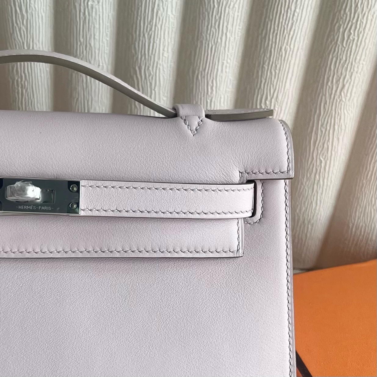 愛馬仕經典款女包澳大利亞價格 Hermes Mini Kelly Pochette Swift Mauve Pale 夢幻粉紫