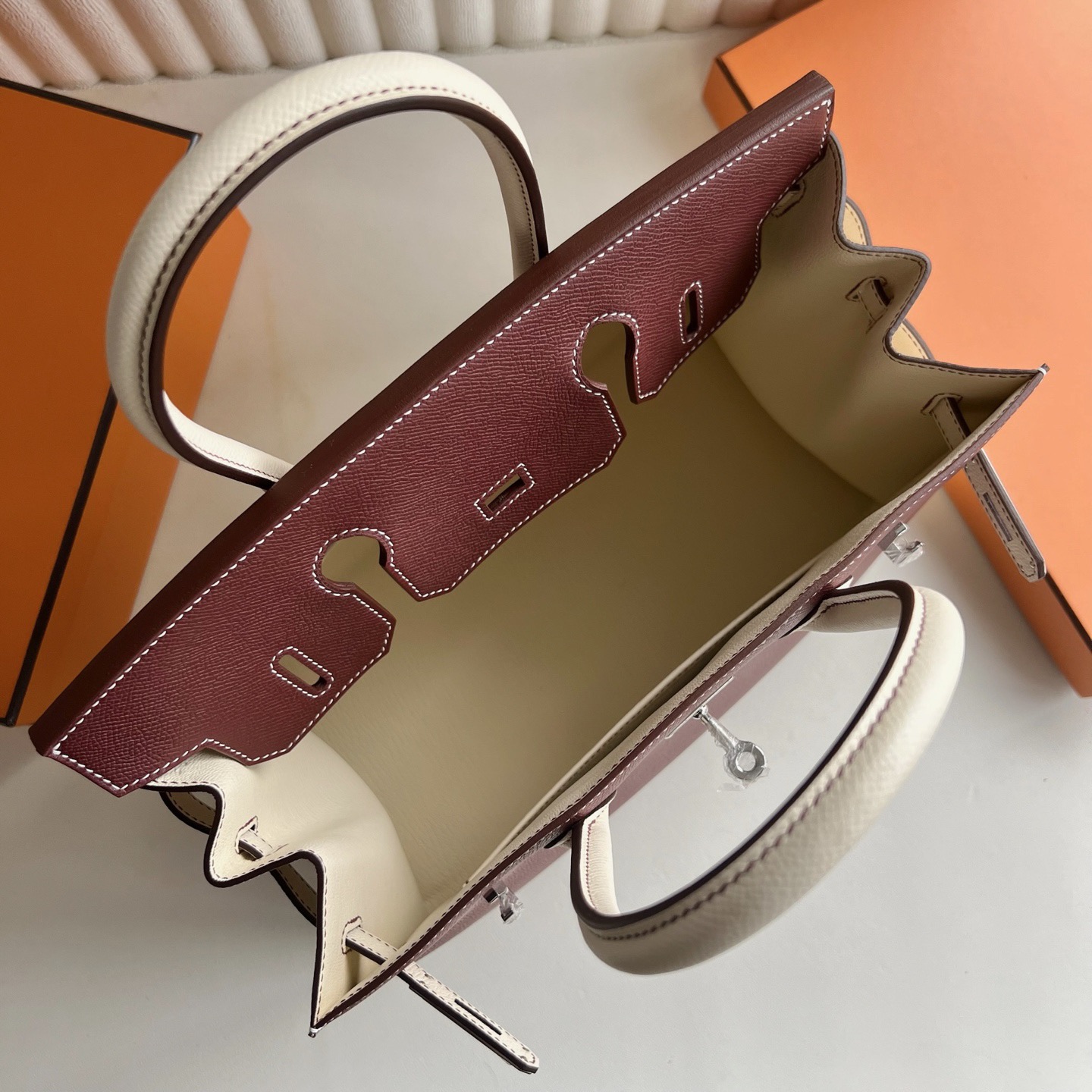 馬來西亞吉隆玻愛馬仕包包專櫃價格Hermes Birkin 30 Sellier Epsom Rouge H愛馬仕紅/Nata奶油白