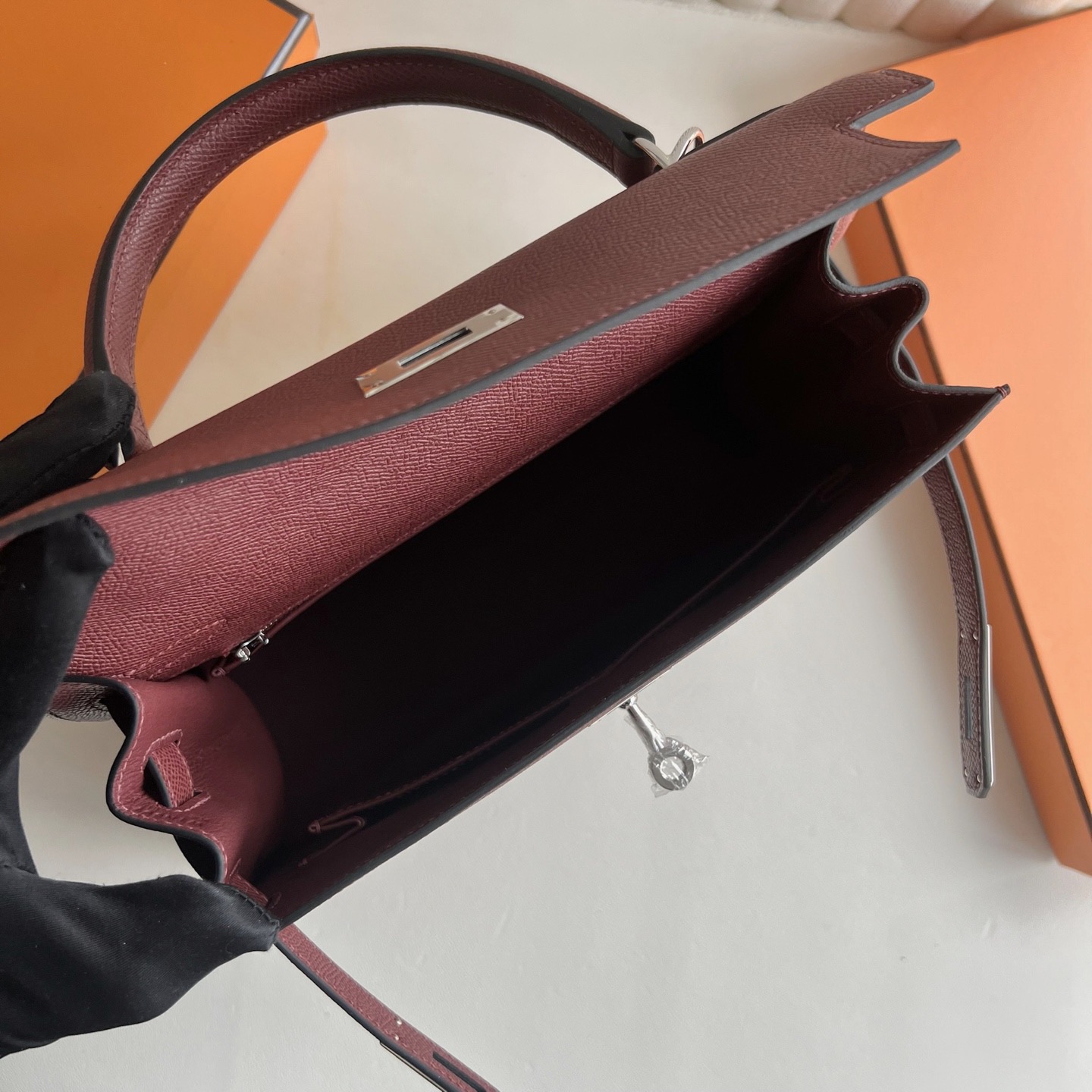 愛馬仕凱莉28寸包新加坡多少錢 Hermes Kelly Sellier 28 Epsom Rouge H愛馬仕紅