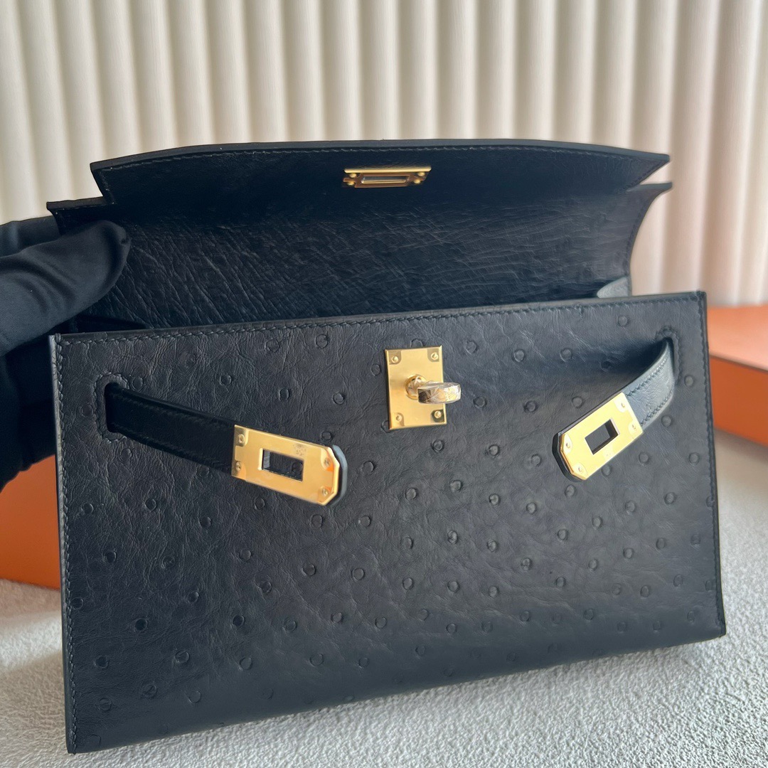 愛馬仕經典女包馬來西亞吉隆玻價格 Hermes Kelly Pochette Ostrich Noir黑色
