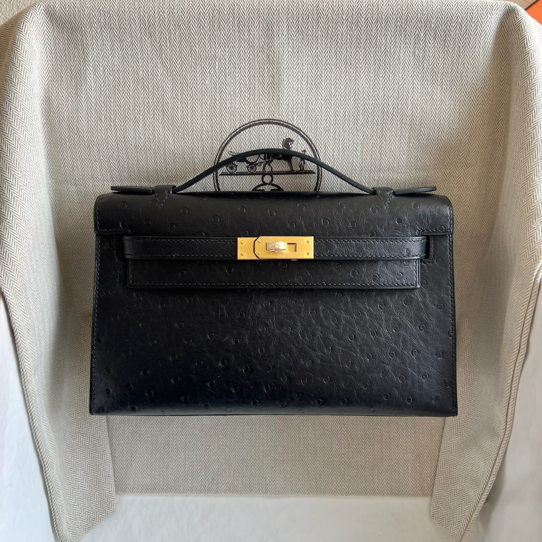 愛馬仕經典女包馬來西亞吉隆玻價格 Hermes Kelly Pochette Ostrich Noir黑色