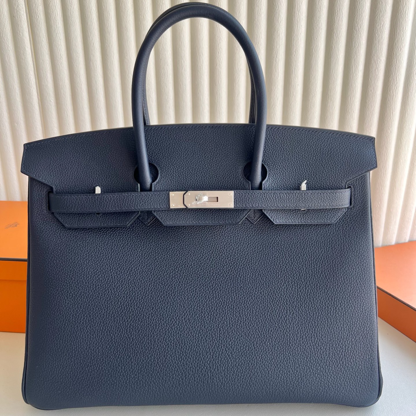 愛馬仕鉑金包35寸專櫃有賣嗎 Hermes Birkin 35 Togo 2Z Blue nuit午夜藍