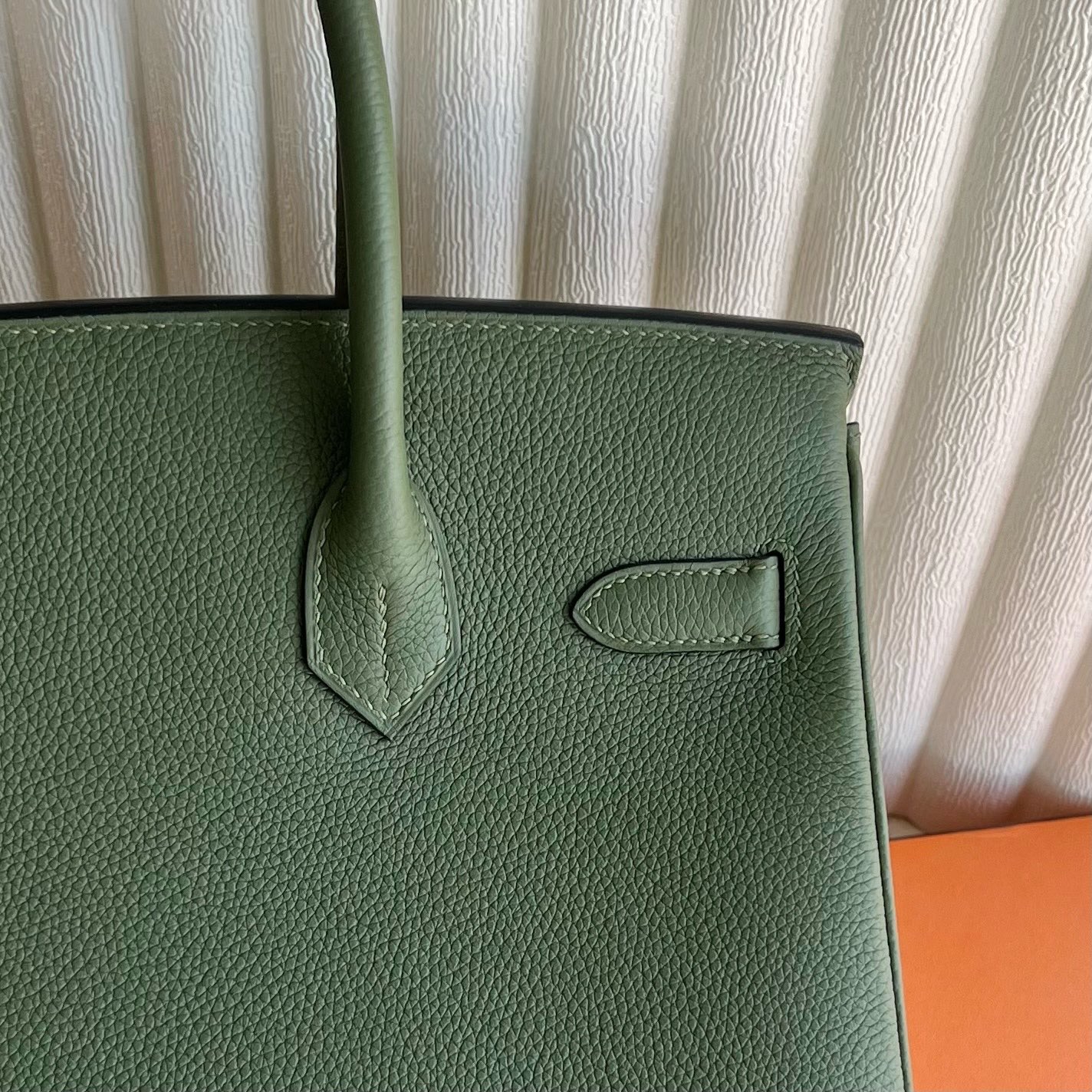 愛馬仕鉑金包尺寸規格大全 Hermes Birkin 30 Togo V6 Canopee叢林綠 銀色五金