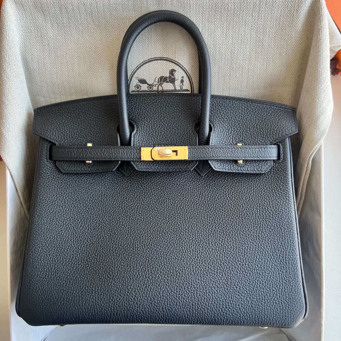 愛馬仕鉑金包25寸專櫃有賣嗎 Hermes Birkin 25 Togo 黑色Noir金色五金