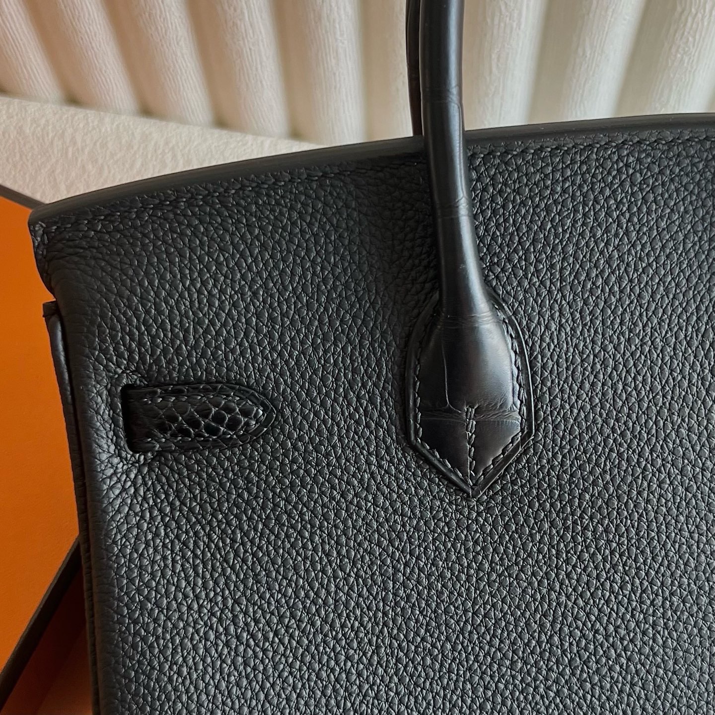 愛馬仕鉑金包包圖片大全 Hermes Birkin 25 Touch Togo/Matte Alligator Crocodile黑色Nior