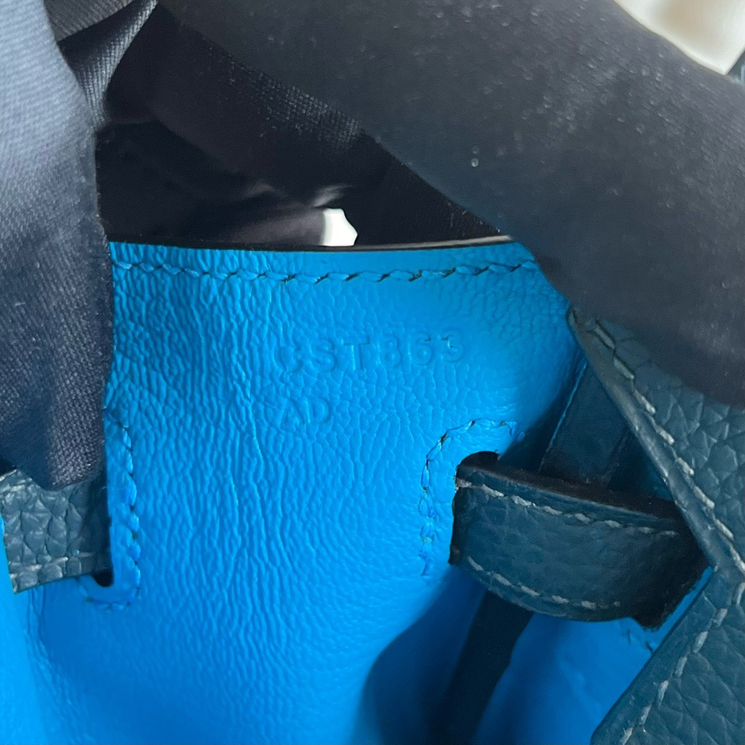 愛馬仕鉑金包馬來西亞價格 Hermes Birkin 25 Togo拼swift Vert cypres松柏綠柏樹綠/Bleu Zellige琉璃藍