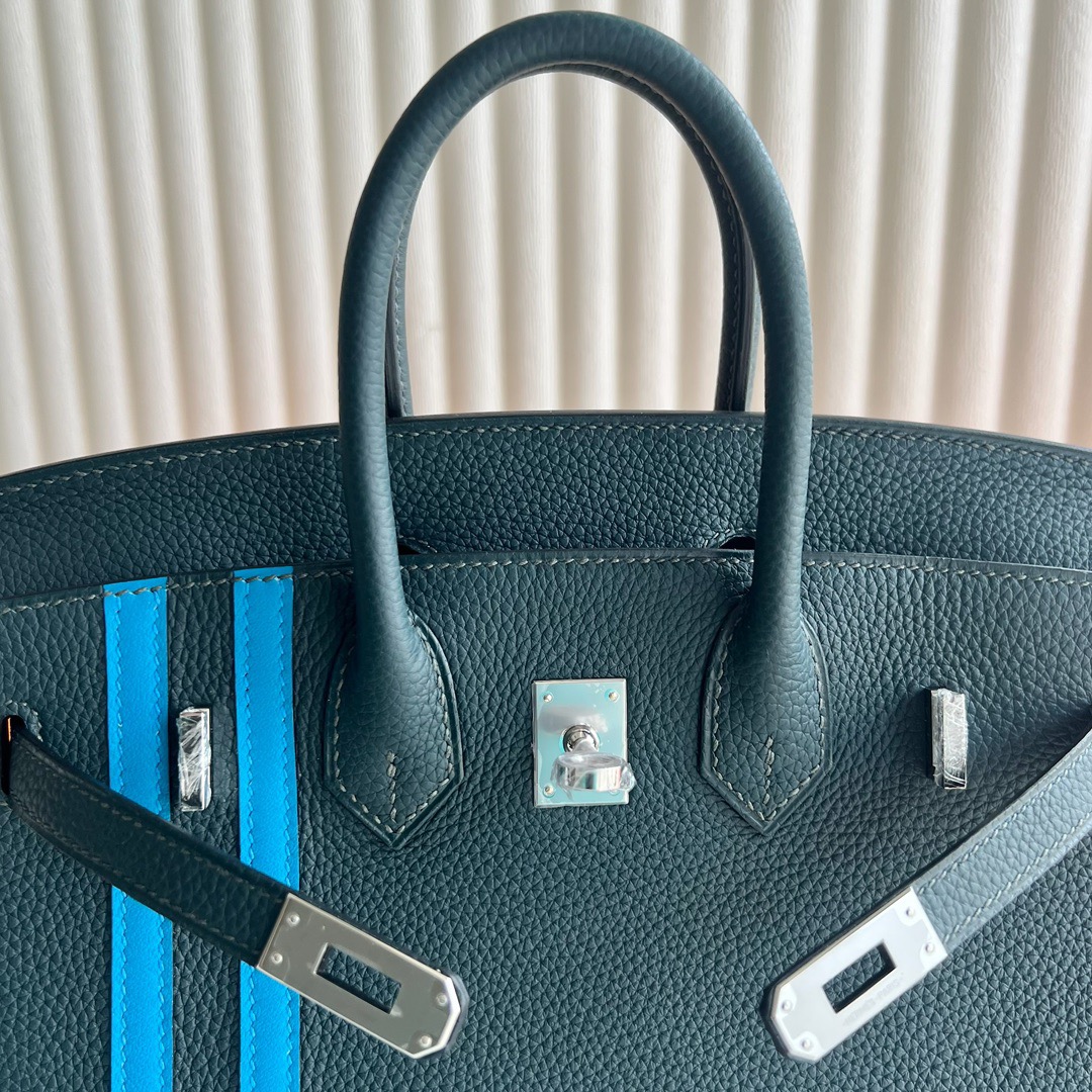 愛馬仕鉑金包馬來西亞價格 Hermes Birkin 25 Togo拼swift Vert cypres松柏綠柏樹綠/Bleu Zellige琉璃藍