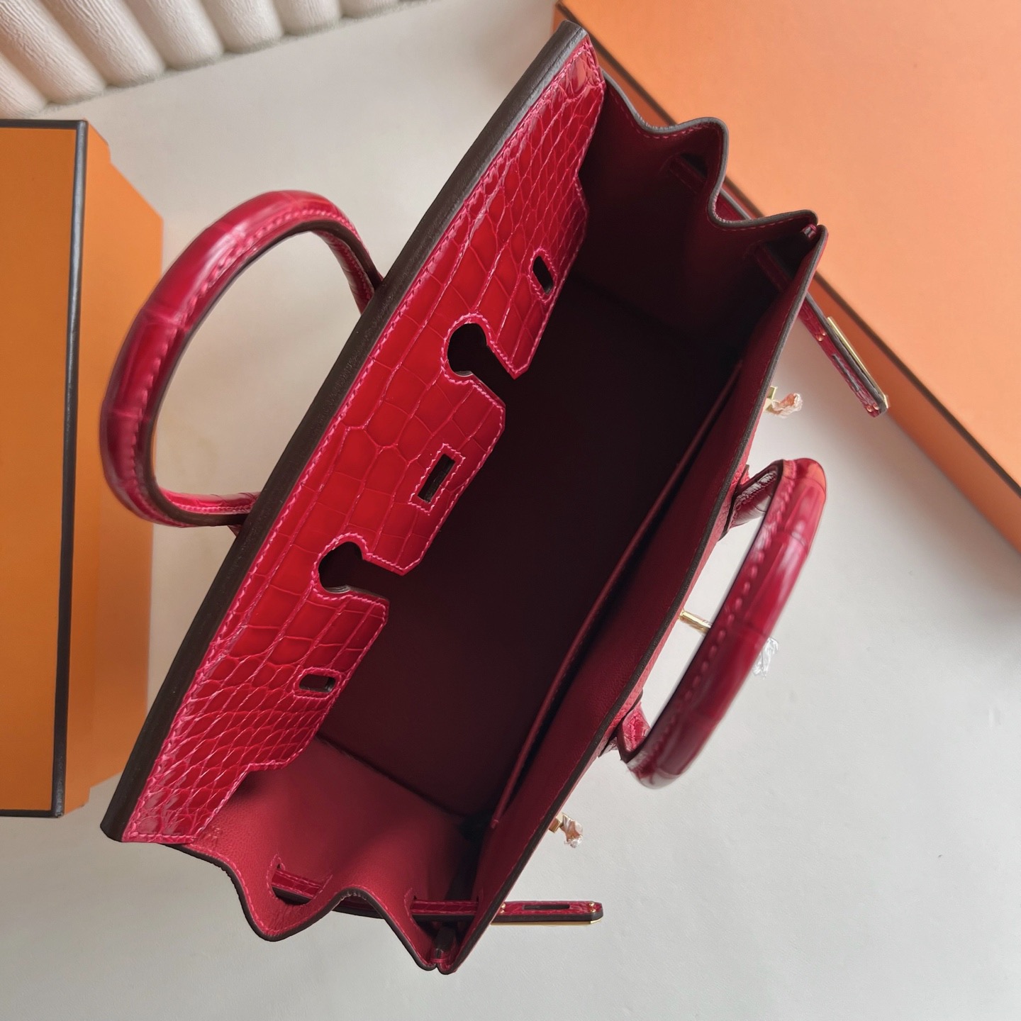 愛馬仕鉑金包配貨要配多少 Hermes Birkin 25 Touch Togo/霧面美洲鱷魚 Q5 Rouge Casaque國旗紅
